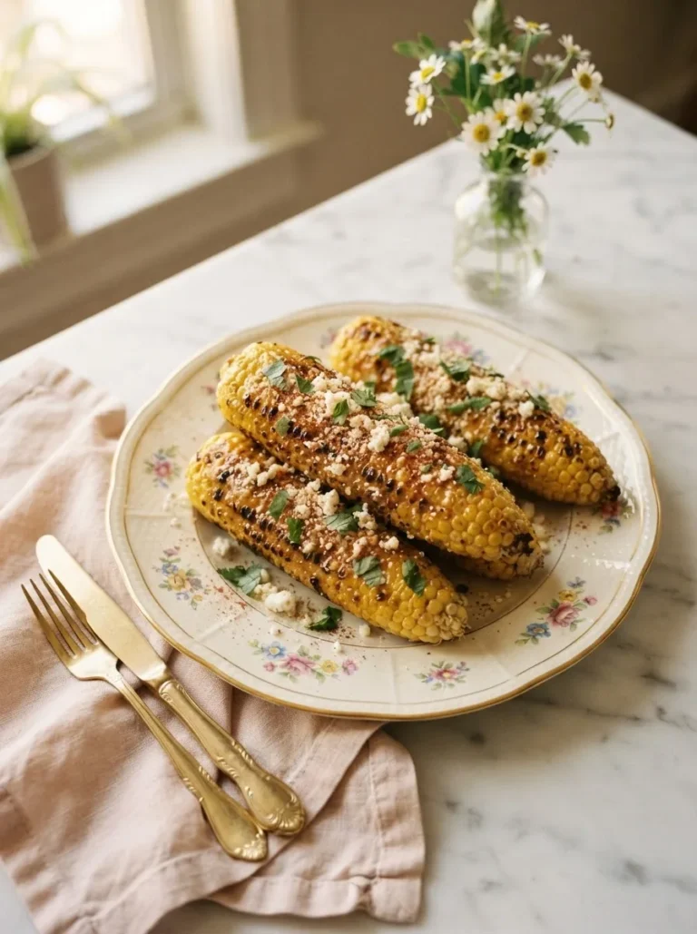 Golden chilis corn on the cob brushed with smoky chili-lime butter and cotija cheese