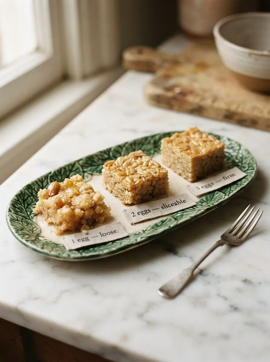 Three rice florentine textures compared — loose, sliceable, and firm